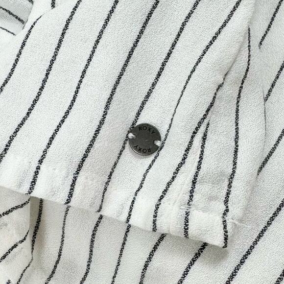 Roxy Women's Intense Sunrise Faux Wrap Romper Medium White Stripe - Picture 11 of 16